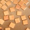14 pc. Tiny Rose Gold Plated Brass Squares: 7mm by 7mm - made in USA | ROS-065