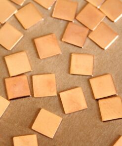 14 pc. Tiny Rose Gold Plated Brass Squares: 7mm by 7mm - made in USA | ROS-065