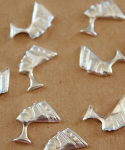 14 pc. Silver Plated Brass Nefertiti Stampings: 15mm by 11.5mm - made in USA | SI-167