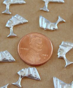 14 pc. Silver Plated Brass Nefertiti Stampings: 15mm by 11.5mm - made in USA | SI-167