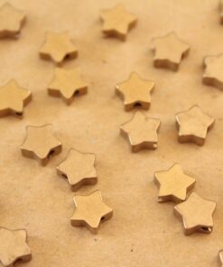 20 pc. Raw Brass Star Beads, 8mm in diameter | FI-428
