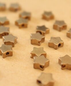 20 pc. Raw Brass Star Beads, 8mm in diameter | FI-428