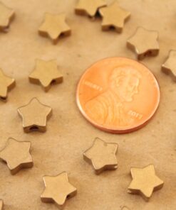 20 pc. Raw Brass Star Beads, 8mm in diameter | FI-428