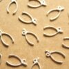 4 pc. Silver Plated Brass Wishbones with Side Loop: 14mm by 7.5mm - made in USA | SI-266