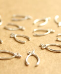 4 pc. Silver Plated Brass Wishbones with Side Loop: 14mm by 7.5mm - made in USA | SI-266