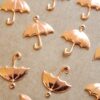 8 pc. Rose Gold Plated Brass Umbrella Charms: 16mm by 19mm - made in USA | ROS-118