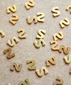 6 pc. Tiny Raw Brass Letter S Stampings - 5mm by 6mm - made in USA | RB-1175