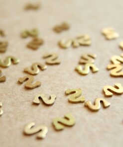 6 pc. Tiny Raw Brass Letter S Stampings - 5mm by 6mm - made in USA | RB-1175