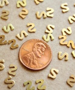 6 pc. Tiny Raw Brass Letter S Stampings - 5mm by 6mm - made in USA | RB-1175