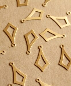 10 pc. Raw Brass Open Diamond Drops: 20mm by 11mm - made in USA | RB-1183