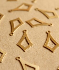 10 pc. Raw Brass Open Diamond Drops: 20mm by 11mm - made in USA | RB-1183