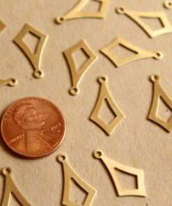 10 pc. Raw Brass Open Diamond Drops: 20mm by 11mm - made in USA | RB-1183