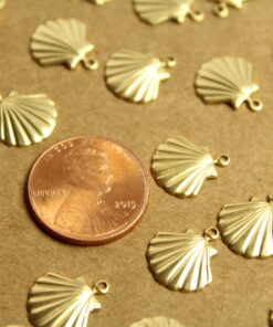 20 pc. Small Raw Brass Seashells: 12.5mm by 11.5mm - made in USA | RB-1227