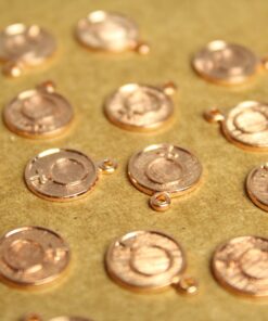 6 pc. Rose Gold Plated Brass Female Symbol Coin Charms: 11mm by 13.5mm - made in USA | ROS-158
