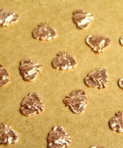 8 pc. Small Rose Gold Plated Brass Elephant Heads: 10mm by 9mm - made in USA | ROS-160