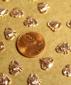 8 pc. Small Rose Gold Plated Brass Elephant Heads: 10mm by 9mm - made in USA | ROS-160