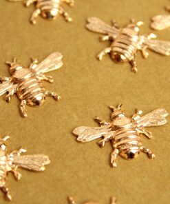 2 pc. Medium Rose Gold Plated Brass Queen Bees: 26mm by 16mm - made in USA | ROS-178