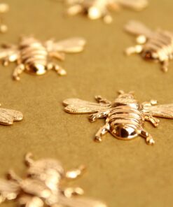 2 pc. Medium Rose Gold Plated Brass Queen Bees: 26mm by 16mm - made in USA | ROS-178