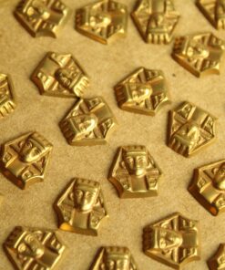 4 pc. Raw Brass King Tut / Pharoah Head Stampings: 11mm by 11.5mm - made in USA | RB-1270