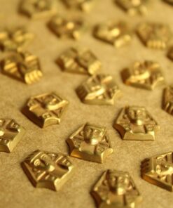 4 pc. Raw Brass King Tut / Pharoah Head Stampings: 11mm by 11.5mm - made in USA | RB-1270