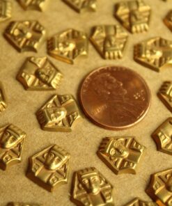 4 pc. Raw Brass King Tut / Pharoah Head Stampings: 11mm by 11.5mm - made in USA | RB-1270