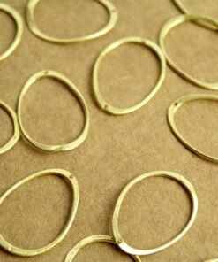 6 pc. Raw Brass Oval Links: 21.5mm by 17mm | FI-547