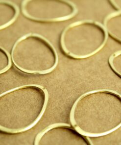 6 pc. Raw Brass Oval Links: 21.5mm by 17mm | FI-547