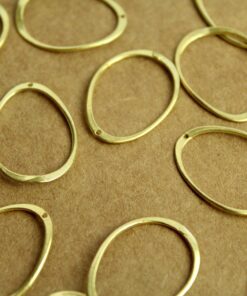 6 pc. Raw Brass Oval Links: 21.5mm by 17mm | FI-547