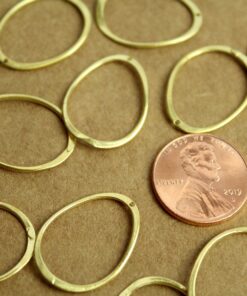 6 pc. Raw Brass Oval Links: 21.5mm by 17mm | FI-547