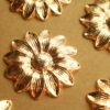 2 pc. Rose Gold Plated Brass Sunflower Charms: 45mm by 45mm - made in USA | ROS-186