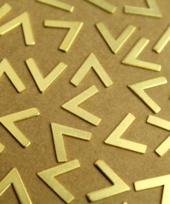 16 pc. Small Gold Plated Brass Chevron Arrow Stampings: 9.5mm by 9mm - made in USA | GLD-102