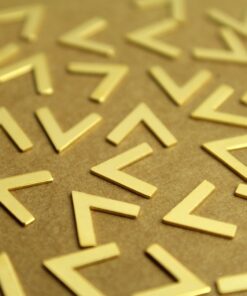 16 pc. Small Gold Plated Brass Chevron Arrow Stampings: 9.5mm by 9mm - made in USA | GLD-102