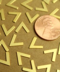 16 pc. Small Gold Plated Brass Chevron Arrow Stampings: 9.5mm by 9mm - made in USA | GLD-102