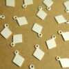 12 pc. Small Silver Plated Brass Diamond Tags: 13mm by 9mm - made in USA | SI-345