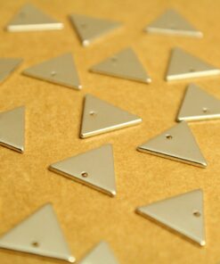 8 pc. Platinum Plated Triangle Charms, 12mm by 14mm | FI-576
