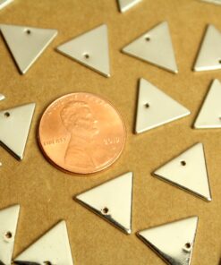 8 pc. Platinum Plated Triangle Charms, 12mm by 14mm | FI-576