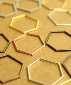 20 pc. Multi Colored Hexagon Links, 18mm by 20mm | FI-584