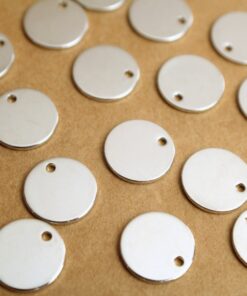 10 pc. Platinum Plated Circle Charms, 12mm in diameter | FI-586