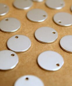 10 pc. Platinum Plated Circle Charms, 12mm in diameter | FI-586