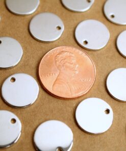 10 pc. Platinum Plated Circle Charms, 12mm in diameter | FI-586
