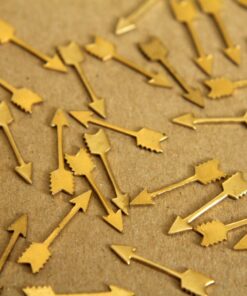 10 pc. Simple Raw Brass Arrows: 18mm by 4mm - made in USA | RB-289
