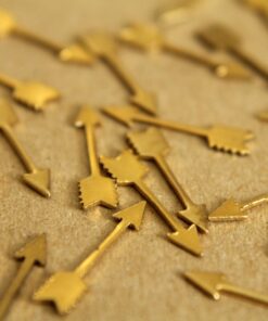 10 pc. Simple Raw Brass Arrows: 18mm by 4mm - made in USA | RB-289