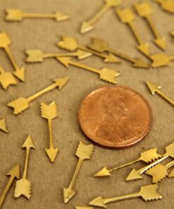 10 pc. Simple Raw Brass Arrows: 18mm by 4mm - made in USA | RB-289