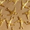 6 pc. Raw Brass 2 Loop Feathered Bird Connector Facing Right Sparrow Swallow Songbird Flying West Spring Summer Birds Flight Nature | RB-478