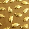 16 pc. Tiny Gold Plated Brass Leaves: 13mm by 7mm - made in USA - curved leaf autumn fall foliage tree woodland | GLD-133