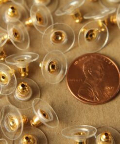 100 pc. Gold Plated Comfort Clutch Earnuts | FI-033