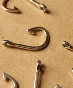 6 pc. Fish Hook Charms Pendants, Silver | MIS-096