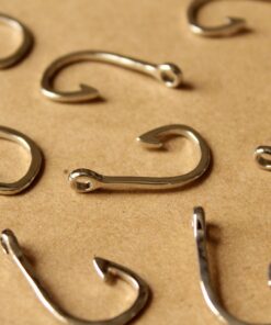 6 pc. Fish Hook Charms Pendants, Silver | MIS-096