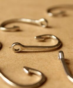6 pc. Fish Hook Charms Pendants, Silver | MIS-096