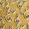 20 pc. Antique Silver Treble Clef Charms: 26mm by 10mm | MIS-261